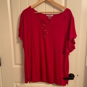 Red blouse, loose and flowy